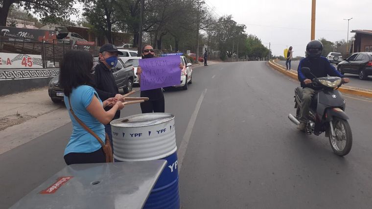 Protesta en Cosquín.
