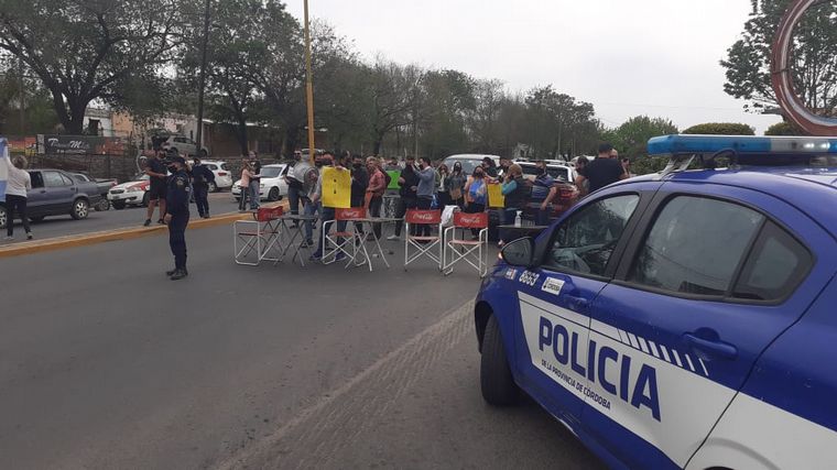 Protesta en Cosquín.