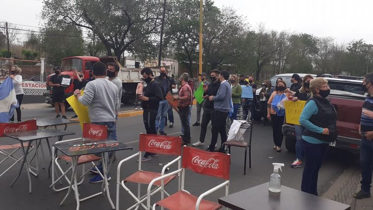 Protesta en Cosquín.