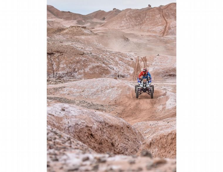 Cavigliasso y su 'quad' en los terrenos duros del SAR, donde ganó