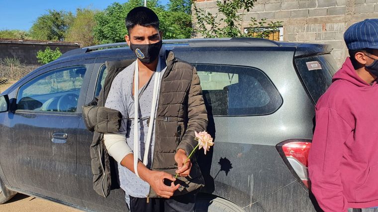 Braian Villada, uno de los heridos en el sepelio de Joaquín Paredes.