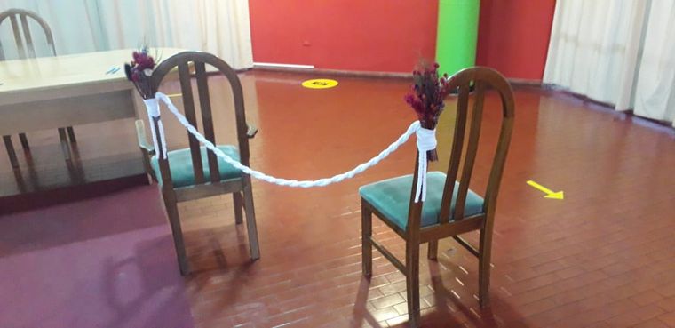 Sala de casamiento Covid del CPC San Vicente