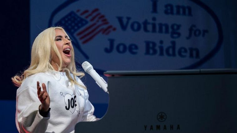 Lady Gaga en el cierre de campaña de Joe Biden (Foto: The Hill)
