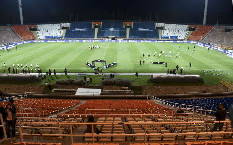 El estadio Malvinas Argentinas de Mendoza, antes del cotejo entre Godoy Cruz y River