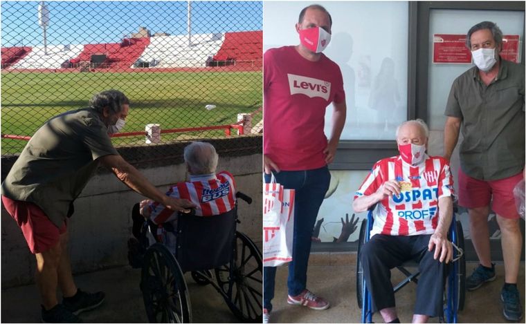 Tiene 105 y superó el coronavirus: Unión de Santa Fe lo homenajeó (Fotos: Unión)