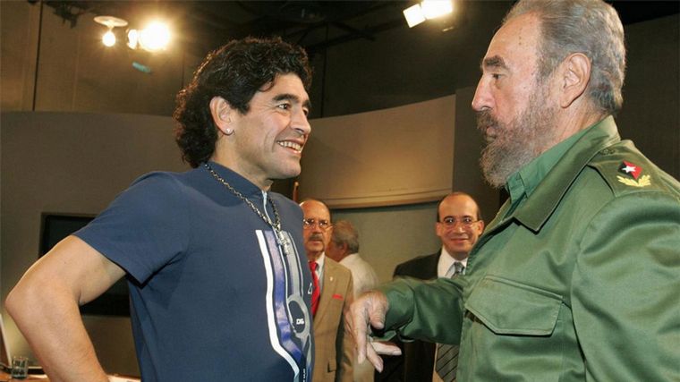 Diego Armando Maradona y Fidel Castro