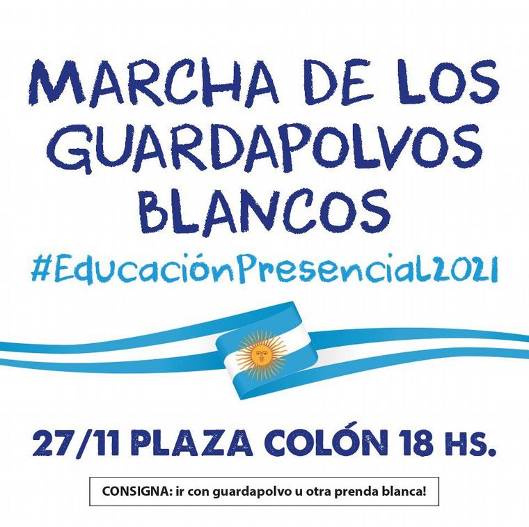 Marcha de guardapolvos blancos en Córdoba