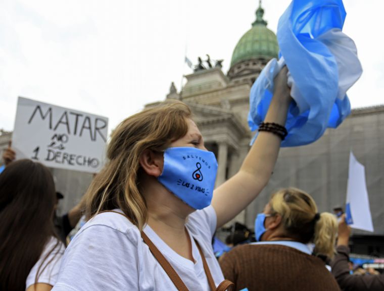 Marcha contra el aborto en Buenos Aires.