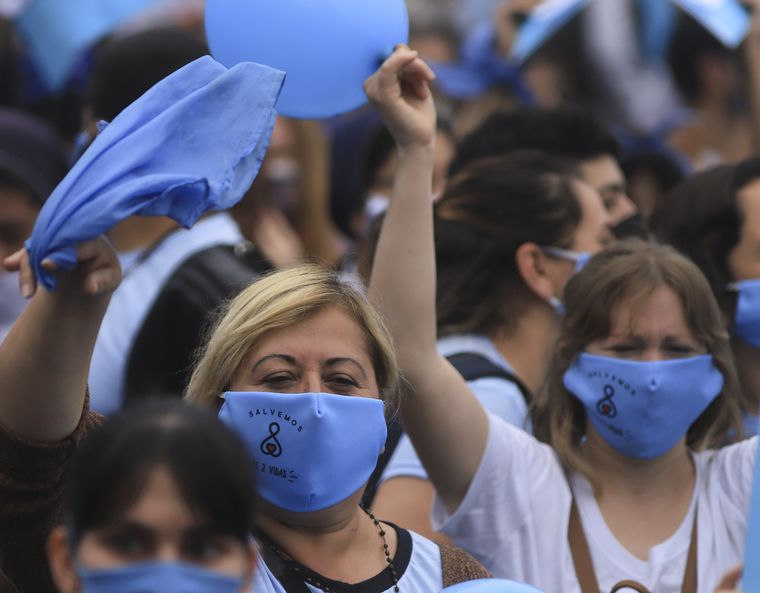 Marcha contra el aborto en Buenos Aires.
