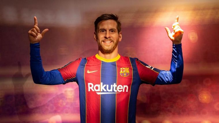 La curiosa réplica de cera de Lionel Messi.