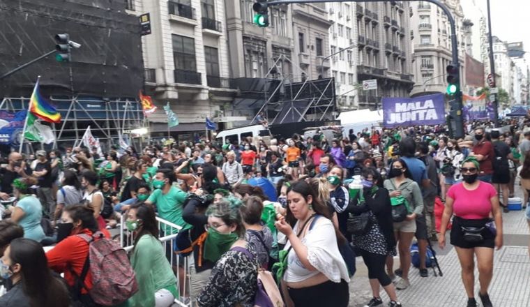 Vigilia en los alrededores del Congreso.