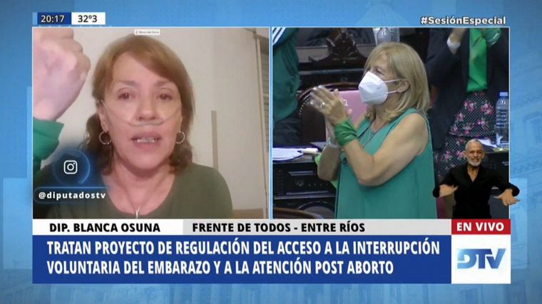 Blanca Osuna pronunció su discurso desde el hospital de Paraná
