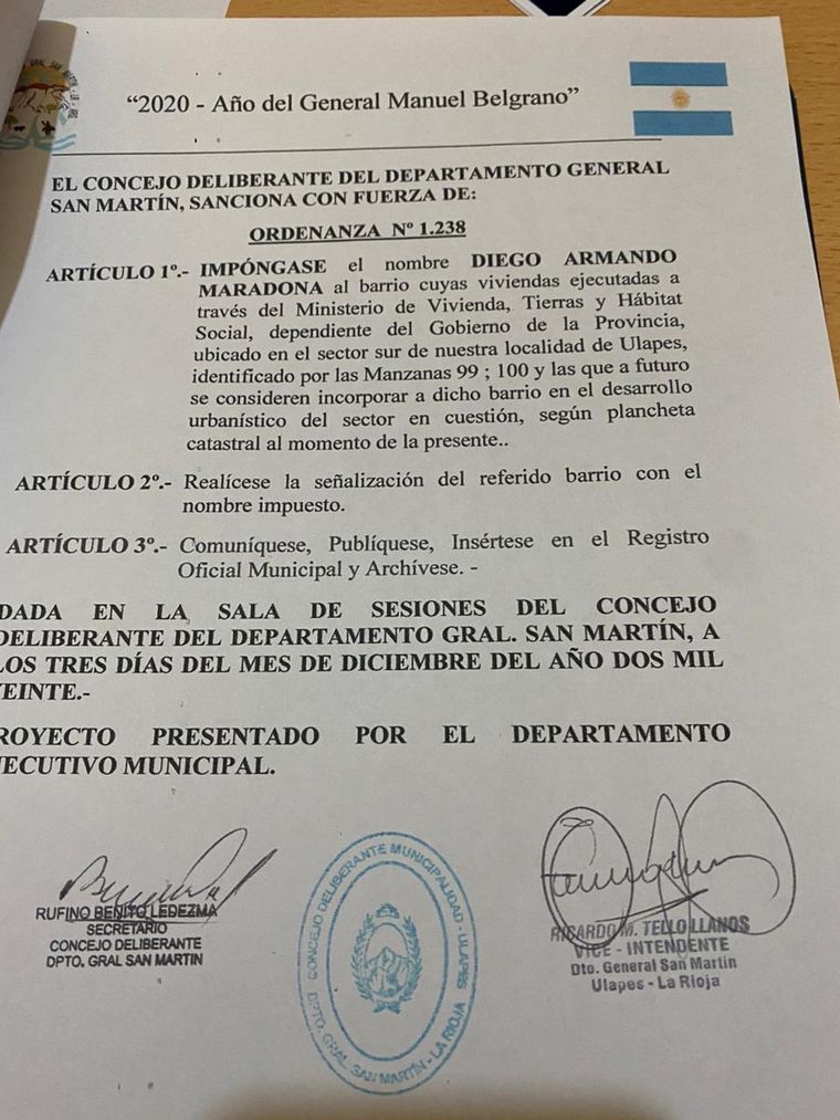 Maradona tiene su propio barrio en La Rioja.