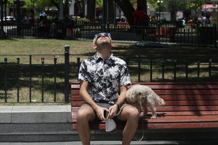 Los cordobeses vivieron con curiosidad el eclipse del siglo.