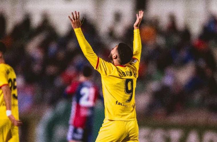 FOTO: Nahuel Bustos marcó sus primeros goles en Girona (Foto: Diari de Girona)