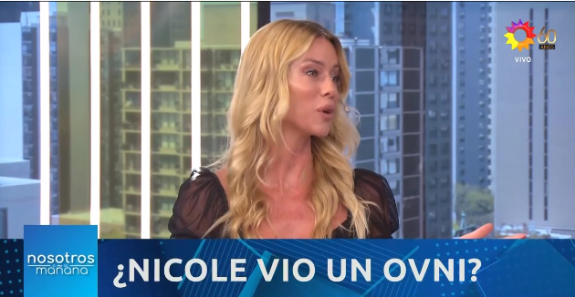 Nicole aseguró que "tenía luces de colores y quedó suspendido"