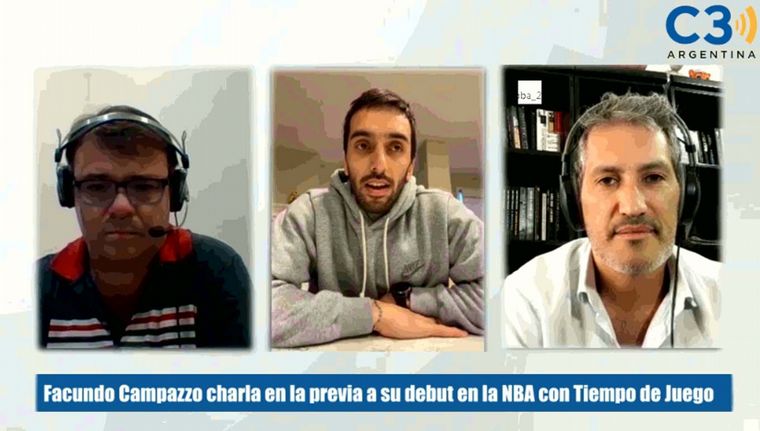 Facundo Campazzo, en dialogo con los periodistas de Cadena 3. 