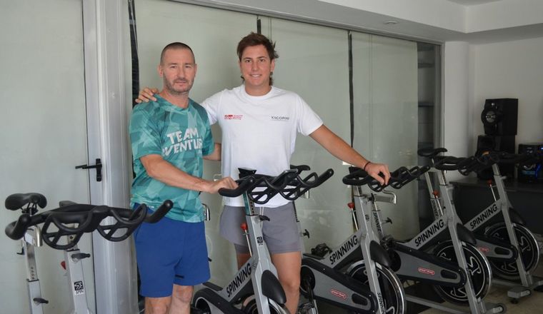 Juan Cruz Yacopini ultimando su preparación física para la Dakar.