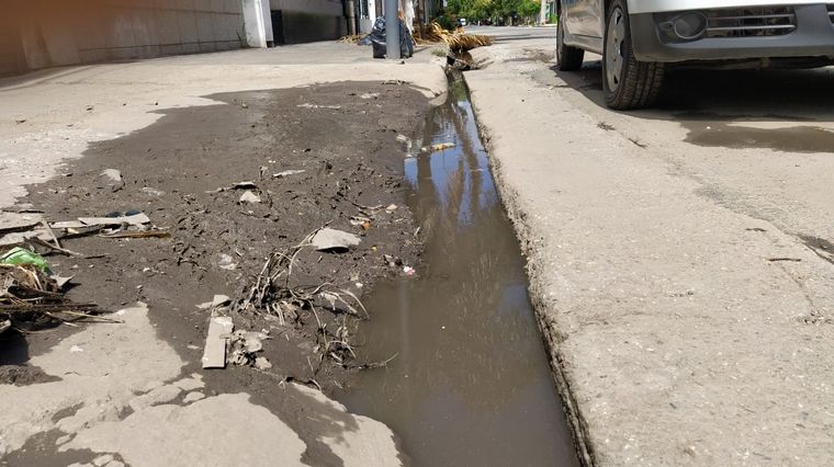Además, denuncian que las "bocas de tormentas" se encuentran tapadas.