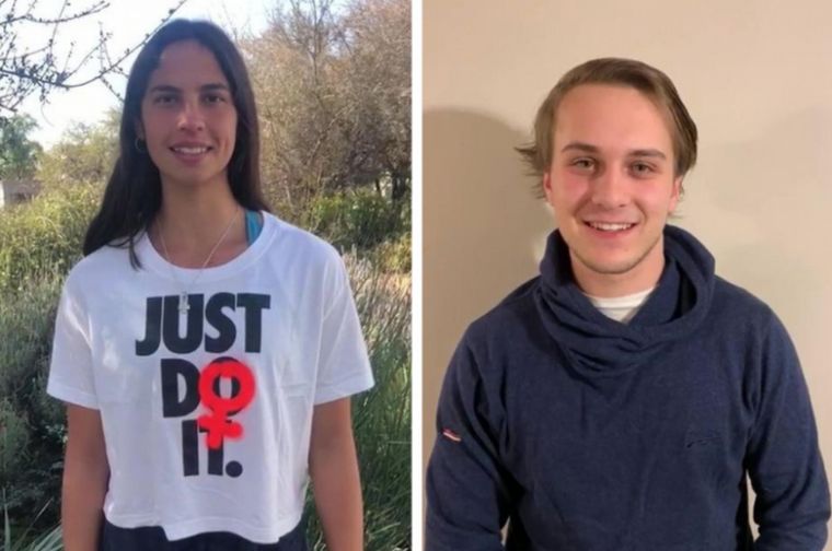 Matías y Josefina, estudiantes de la Licenciatura en Kinesiología y Fisioterapia