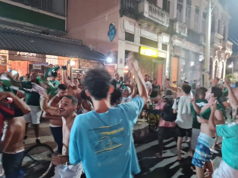 Festejo de los hinchas de los Palmeiras por ser campeón de América