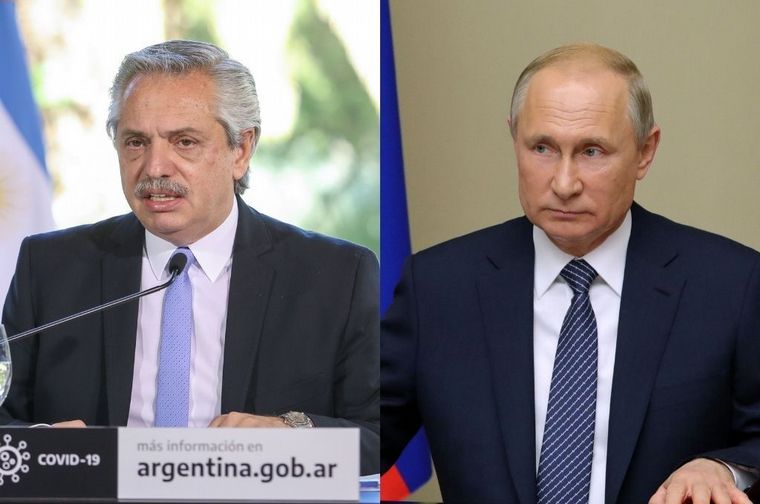 Alberto Fernández y Vladímir Putin
