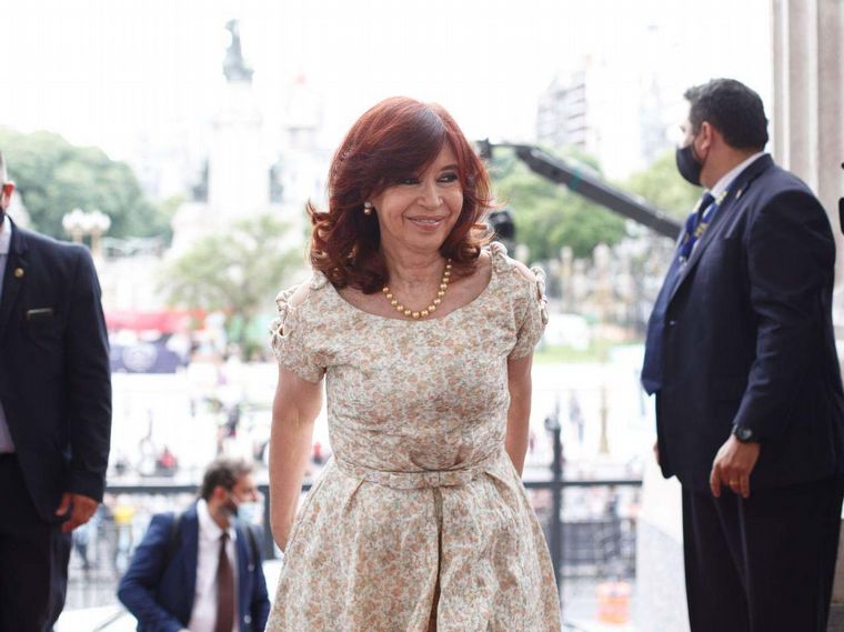 Cristina Fernández de Kirchner, sin barbijo en el Congreso.