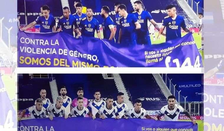 Vélez y Boca se sumaron a la campaña contra la violencia de género