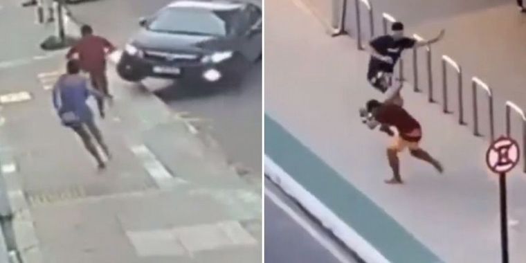 Video: Atropelló al ladrón en bici que le robó a su novia