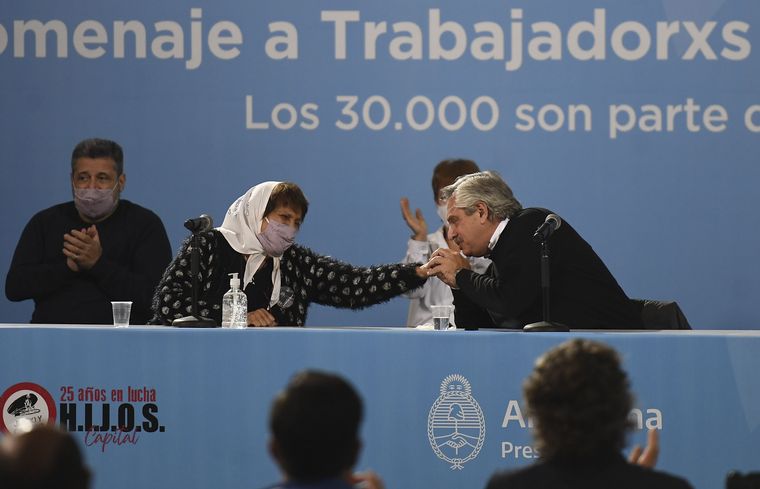 FOTO: El presidente Alberto Fernández participó de un acto en la exESMA por 24 de marzo