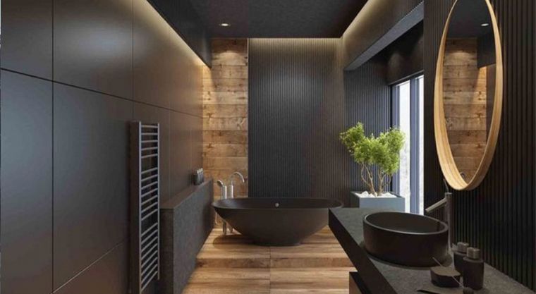 El negro mate hace ver moderno al baño e impregna al ambiente de elegancia