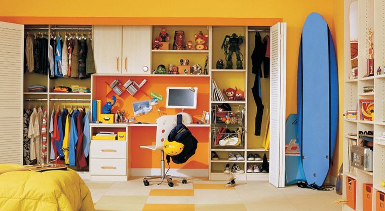 El vestidor abierto es una buena opción para agilizar la tarea de vestir a los niños