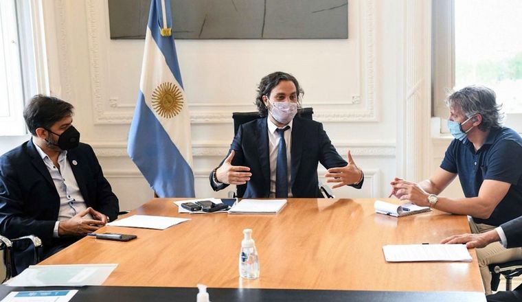 Cafiero con sus pares bonaerense y porteño, Carlos Bianco y Felipe Miguel.