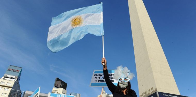 Manifestantes en Buenos Aires (Foto: Juano Tesone).