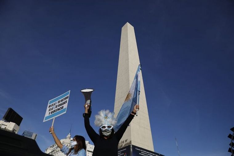 Manifestantes en Buenos Aires (Foto: Santiago Filipuzzi).