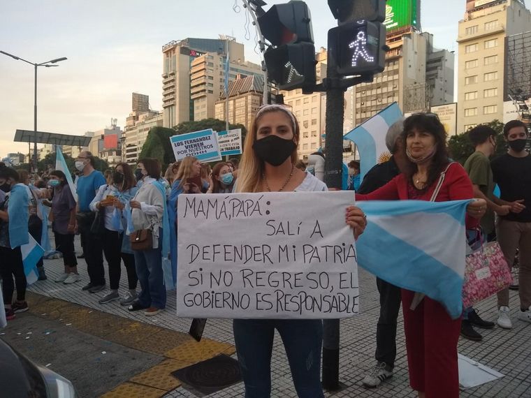 Manifestantes en Buenos Aires