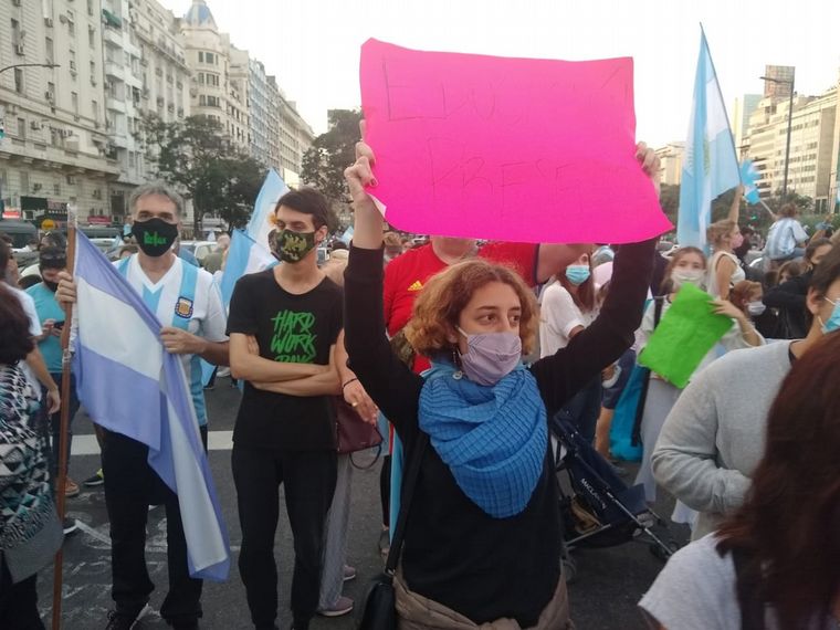 Manifestantes en Buenos Aires