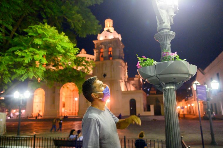FOTO: Colocan macetas con riego autónomo en la Plaza San Martín