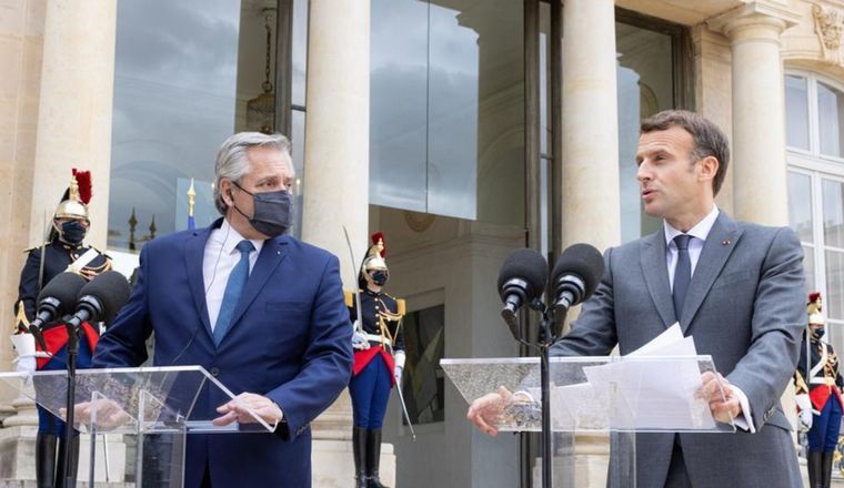 Alberto Fernández y Emmanuel Macron