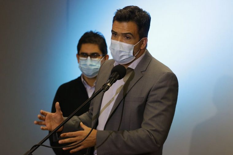 Torres Lima y Cardozo brindaron una conferencia de prensa en el Centro Cívico.