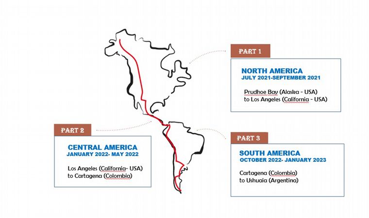 Ek recorrido de la travesía de Alaska a Ushuaia.