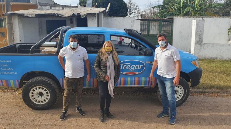 Los Girasoles, otro merendero beneficiado por la donación de Cadena 3 y Tregar.