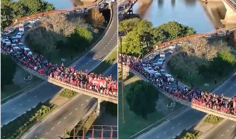 Los hinchas sabaleros volvieron a tomar las calles por tercer día consecutivo 