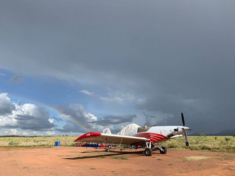 El avión que utiliza el piloto para fumigar.