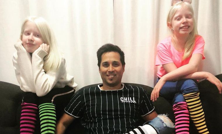 Martín Pampiglione y sus hijas, Delfina y Rafaela