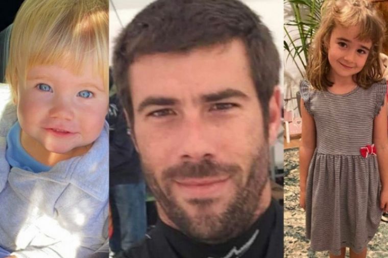 Tomás Gimeno junto a sus hijas, Anna y Olivia.