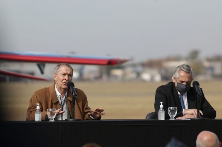 Alberto Fernández y Juan Schiaretti, juntos en Fadea.