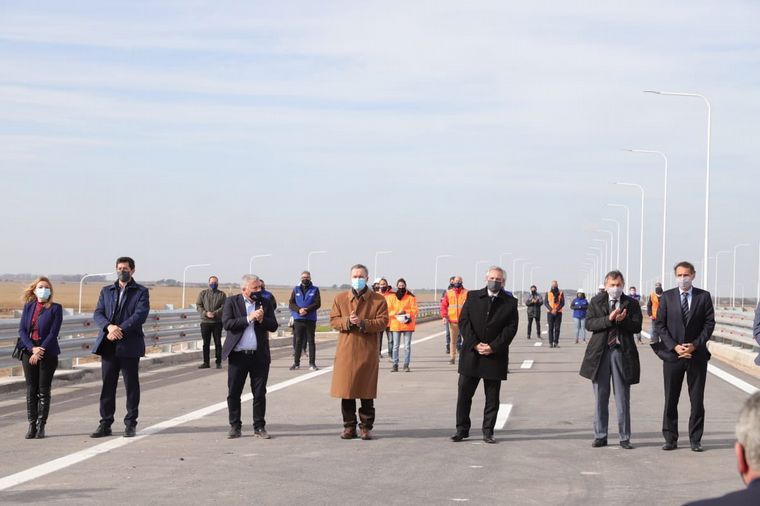 Alberto Fernández inauguró dos tramos de la Autopista 19 junto a Juan Schiaretti.