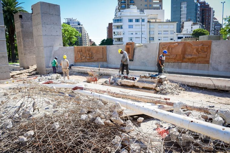 Obras en la Plaza España.
