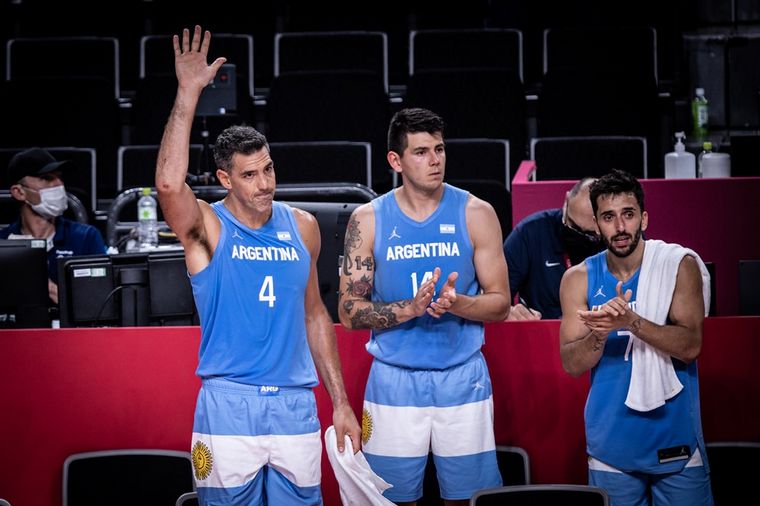 Luis Scola, en su último partido con la camiseta argentina.